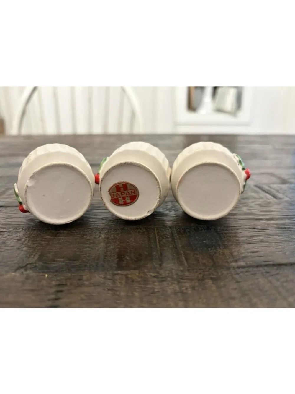 Vintage Holt Howard Holly Candle Holders Christmas Decor Set Of 3